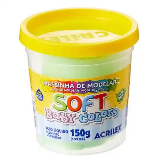 Acrilex Masa Para Moldear Soft Baby Colors 150g Verde Bebé