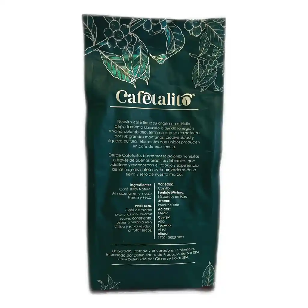 Cafetalito 250grs Grano Entero Café De Especialidad Colombia