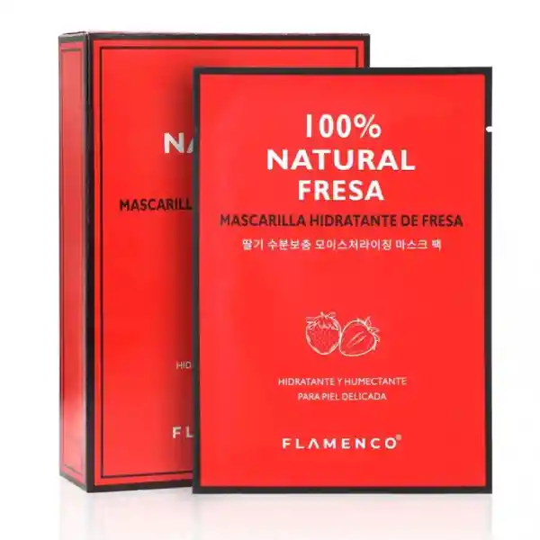 Flamenco · Mascarilla Facial Hidratante Y Humectante De Fresa