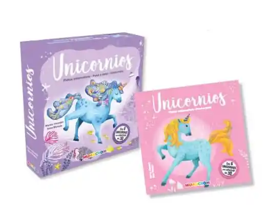 Colección Kit De Construcción Unicornios (libro Ilustrado C/6 Unicornios Para Construir 3d)