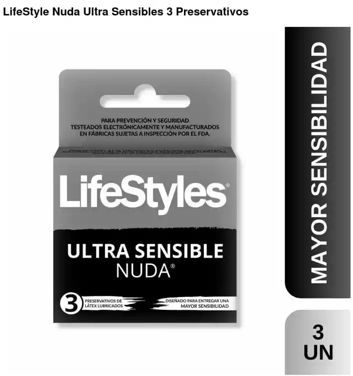 Lifestyle Nuda Ultra Sensibles 3 Preservativos