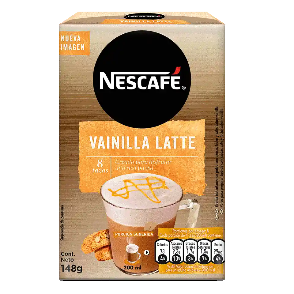 Café Nescafé Vainilla Latte 148g 8 Sobres