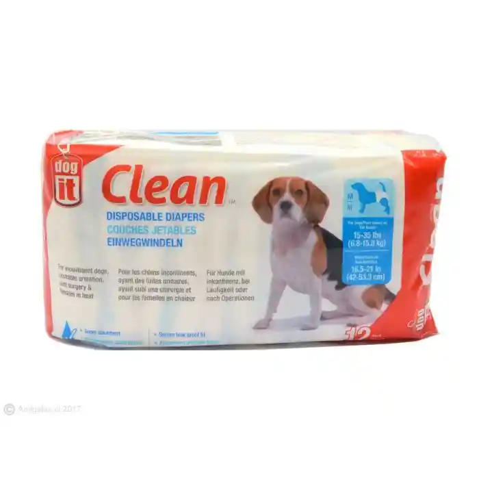 Pañal Desechable Clean Para Perros Talla M