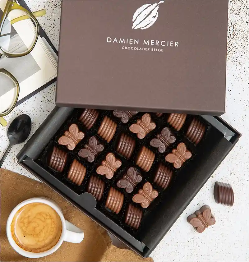 Caja 25 Bombones Amargo Leche Sin Azucar Adic