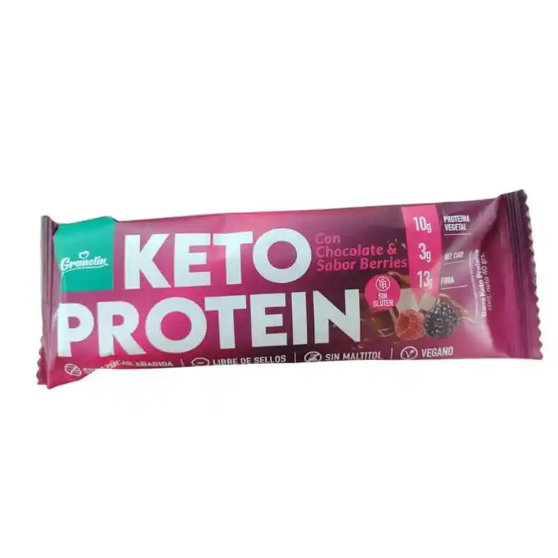 Barra Keto Protein Con Chocolate Y Berries 40 Gr Marca Granolin