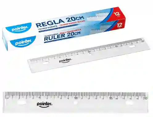 Regla 20cm Transparente Pointer