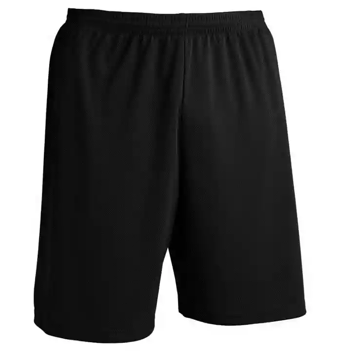 Short De Futbol Negro Liso Costuras Reforzadas Talla L