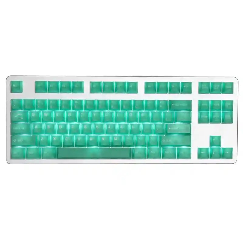 Teclas Abs Cubic Keyset - Key Translucent + Letter Backlit Verde Oscuro