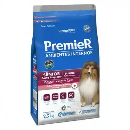 Premierpet - Ambientes Internos Perros Senior Porte Pequeño - Pollo Y Salmón – Perro 2.5 Kilos