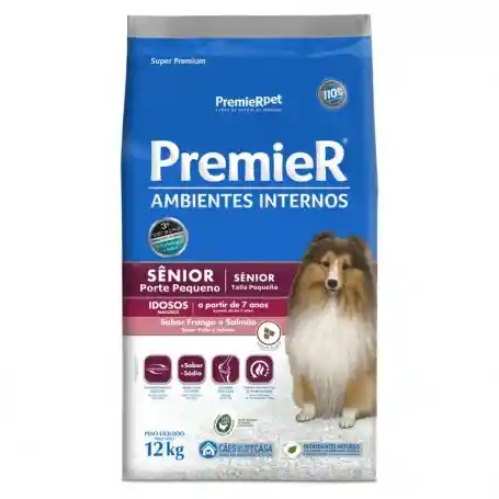 Premierpet - Ambientes Internos Perros Senior Porte Pequeño - Pollo Y Salmón – Perro 12 Kilos