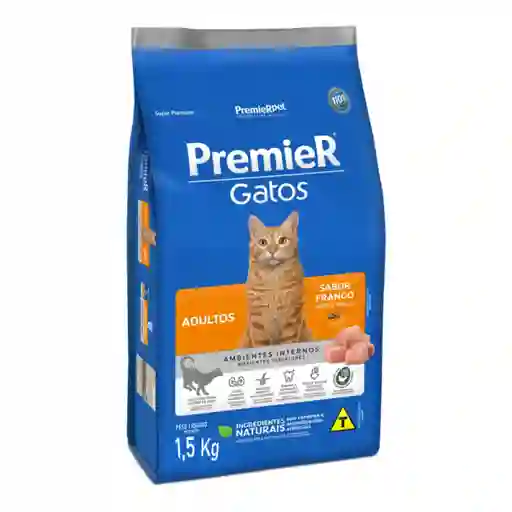 Premierpet - Ambientes Internos Gato Adulto - Pollo - 1.5 Kilos