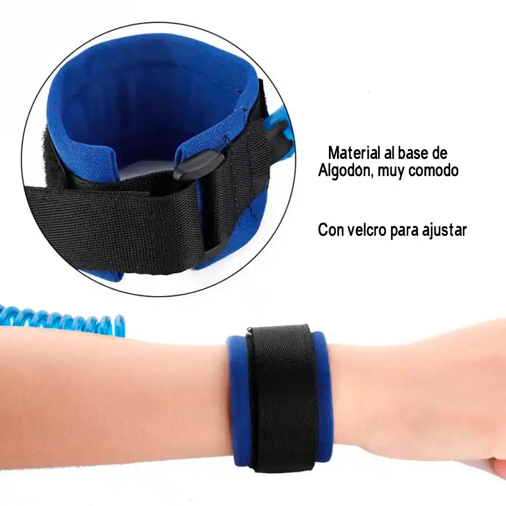 Arnés Anti Pérdida Pulsera Brazalete Correa Seguridad Niños (celeste)