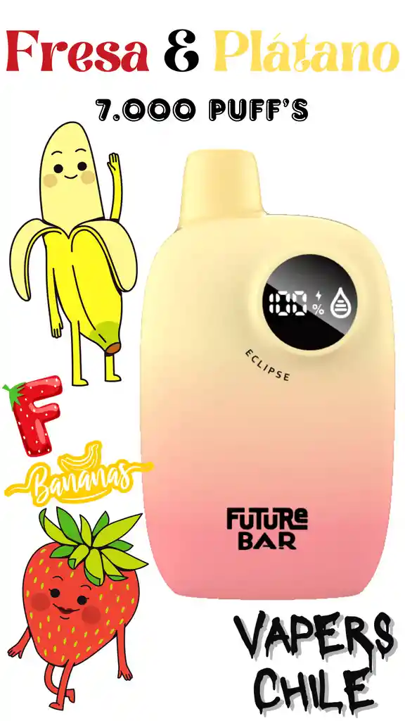 Vaper Fresa Y Banana Sweet 7.000 Puffs / Vaporizador Desechable Vapo Eclipse Future Bar