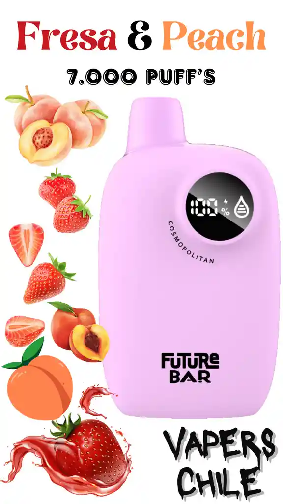 Vaporizador Desechable Frutilla, Fresa Y Durazno 7.000 Puffs