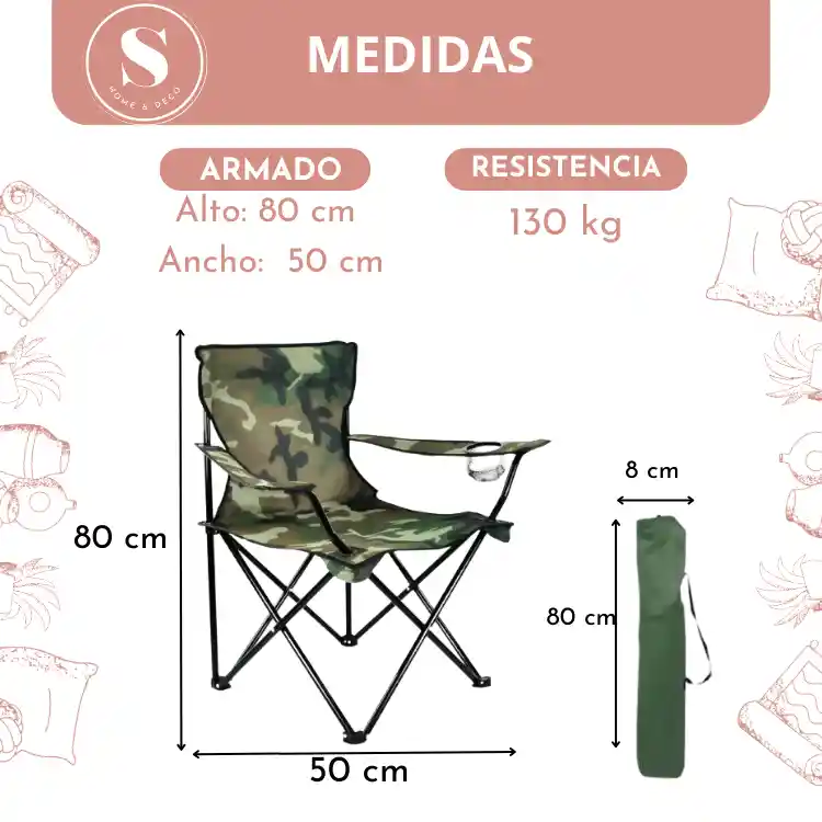 Silla Camping Plegable Militar