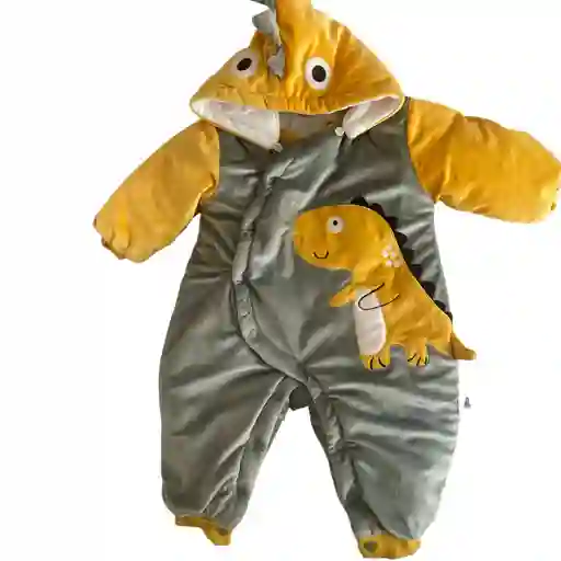 Enterito Grueso Forrado 3d Diseño Dinosaurio Para Bebés 6-9 Meses