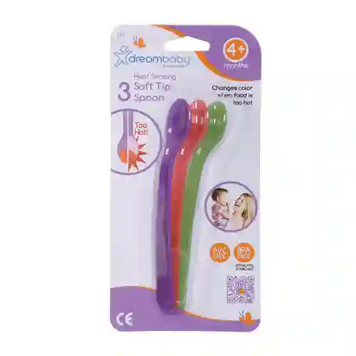 Dreambaby Pack De 3 Cucharas Suaves Termosensibles 4+ Meses