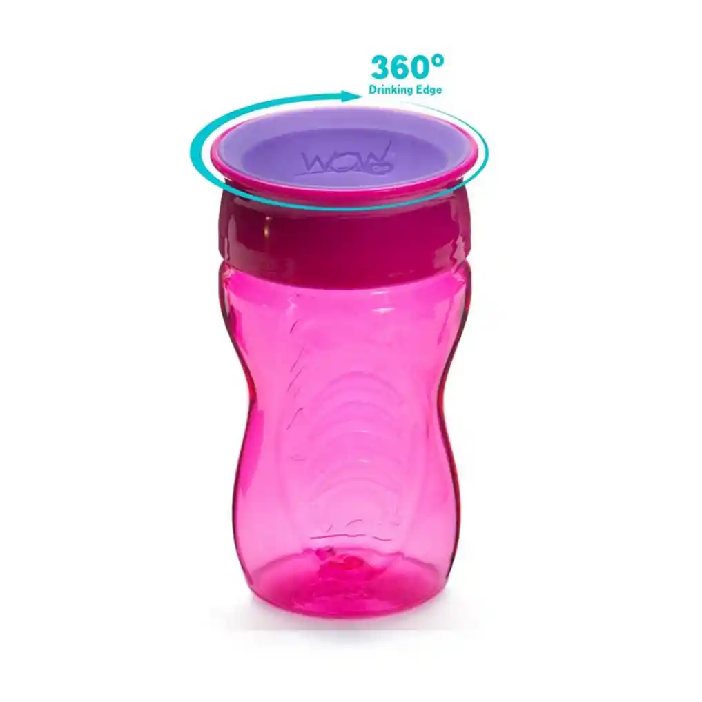 Vaso Antiderrame Wow Cup Tritan Rosado +12 Meses