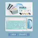 Pack Teclado + Mouse Bluetooth Electro Movil Color Celeste