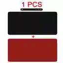 Alfombra Mousepad Reversible De Cuero Impermeable 80x40 Negro Rojo