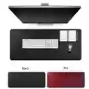 Alfombra Mousepad Reversible De Cuero Impermeable 80x40 Negro Rojo