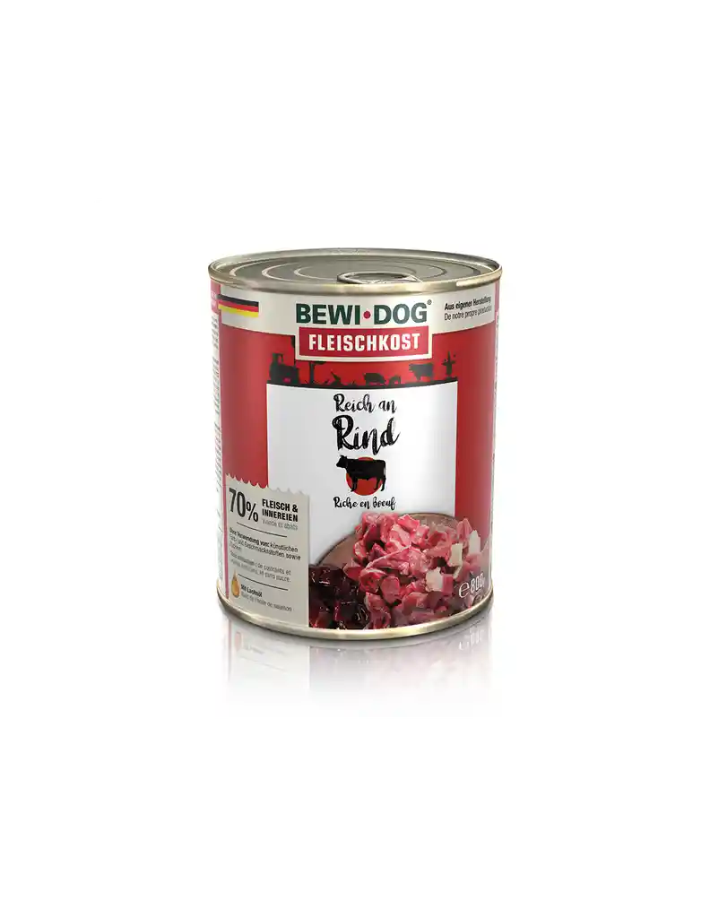 Bewidog Perros Adultos Alimento Húmedo Rico En Carne De Res Lata 800 Gr