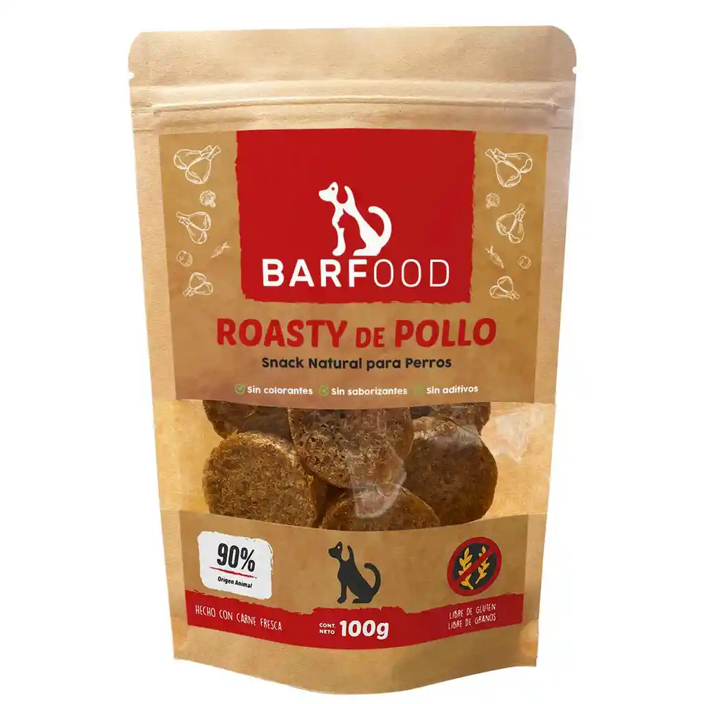 Barfood - Roasty De Pollo - Snack Natural Para Perros 100 Gr