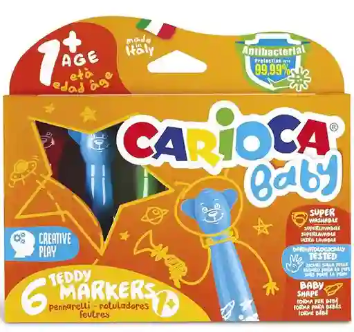 Lapices Teddy Markers 6 Colores