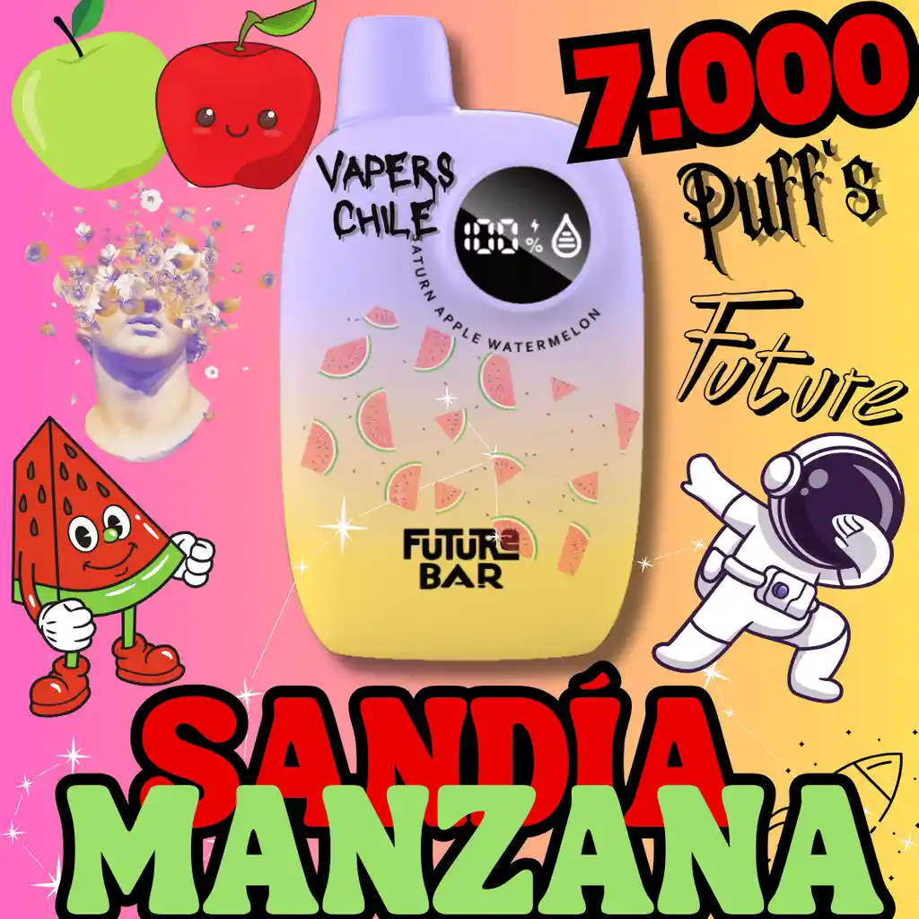 Vaporizador Desechable Sandía Y Manzana 7.000 Puffs / Vapo Vaper