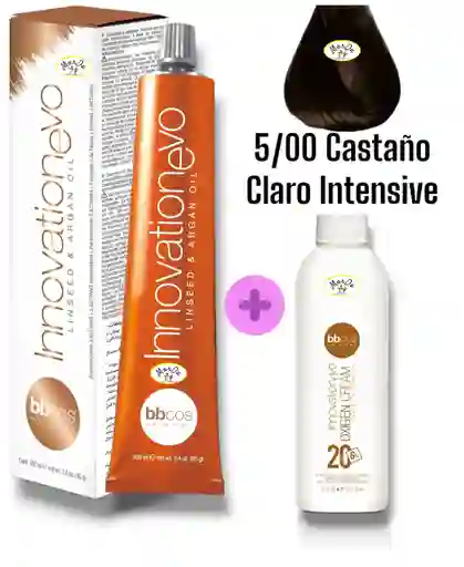 5/00 Castaño Claro Intensive Tintura Innovationevo 100 Ml + Agua Oxigenada 20 V Bbcos