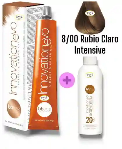 8/00 Rubio Claro Intensive Tintura Innovationevo 100 Ml + Agua Oxigenada 20 V Bbcos