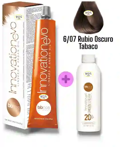6/07 Rubio Oscuro Tabaco Tintura Innovationevo 100 Ml + Agua Oxigenada 20 V Bbcos