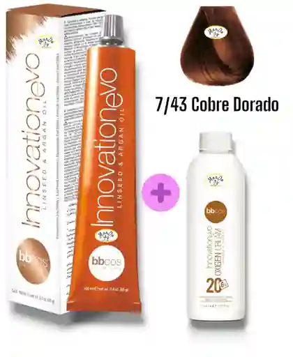 7/43 Cobre Dorado Tintura Innovationevo 100 Ml + Agua Oxigenada 20 V Bbcos