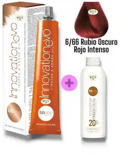 6/66 Rubio Oscuro Rojo Intenso Tintura Innovationevo 100 Ml + Agua Oxigenada 20 V Bbcos