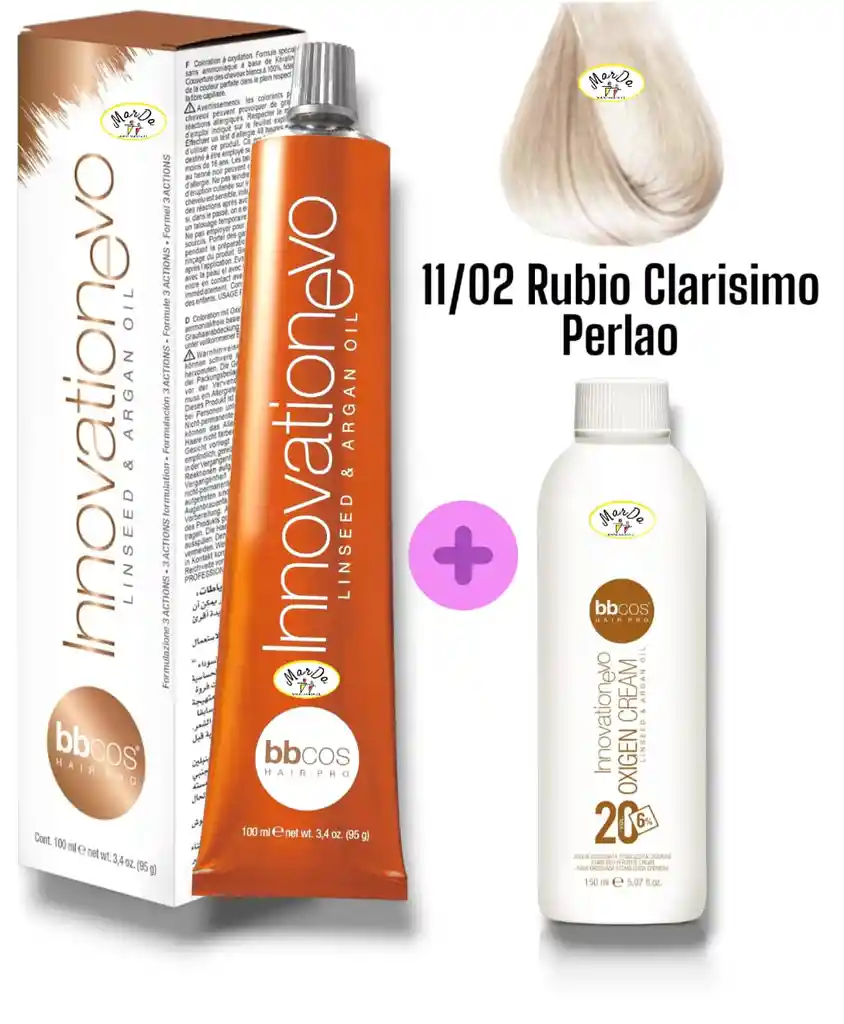 11/02 Rubio Clarisimo Perlao Tintura Innovationevo 100 Ml + Agua Oxigenada 20 V Bbcos