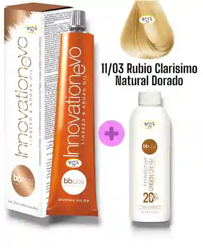 11/03 Rubio Clarisimo Natural Dorado Tintura Innovationevo 100 Ml + Agua Oxigenada 20 V Bbcos