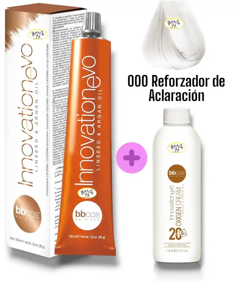 000 Corrector Tintura Innovationevo 100 Ml + Agua Oxigenada 20 V Bbcos