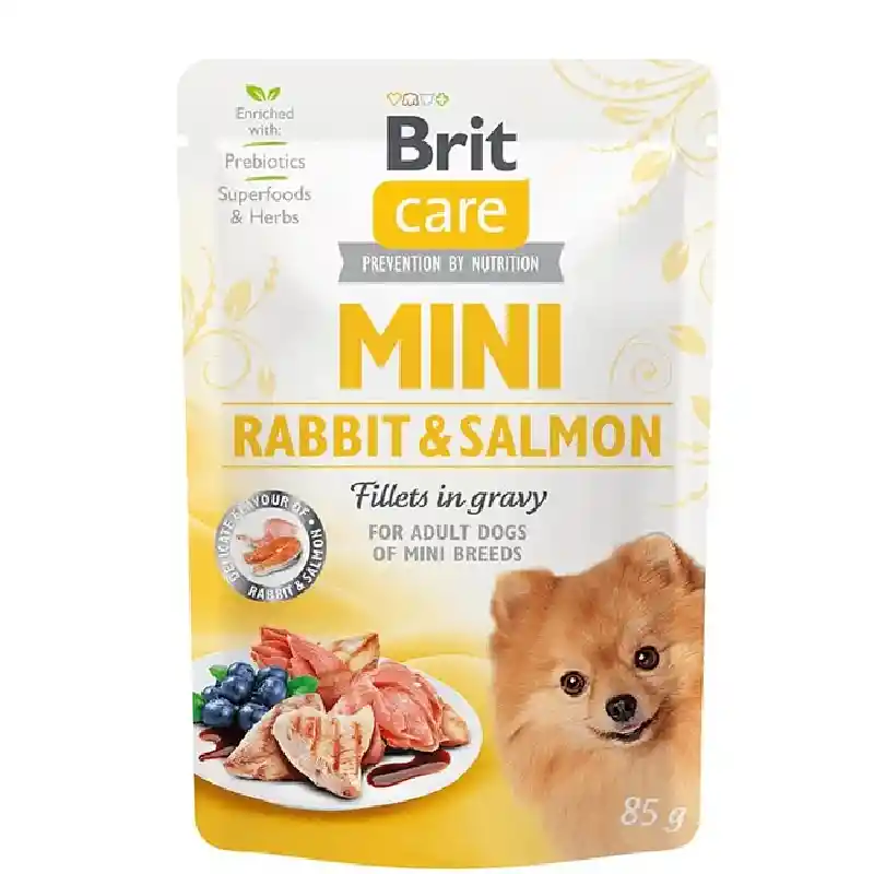 Brit Care Pouch Mini Rabbit Salmon Fillets 85gr