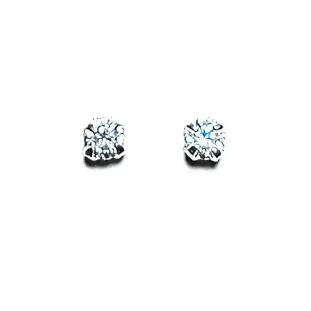 Aros Circón Blanco Grifas 2mm Plata Fina 925