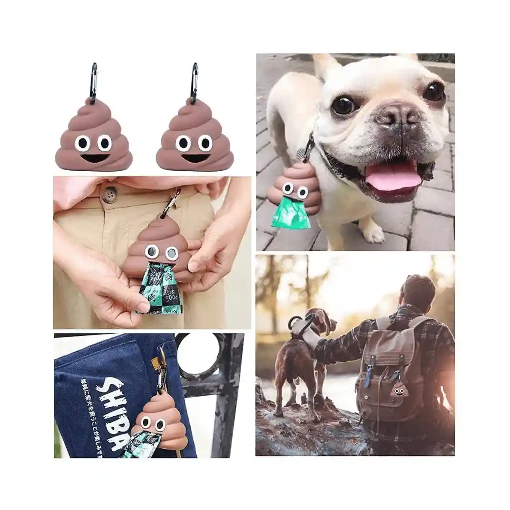 Dispensador De Bolsas Para Fecas Emoji Caca