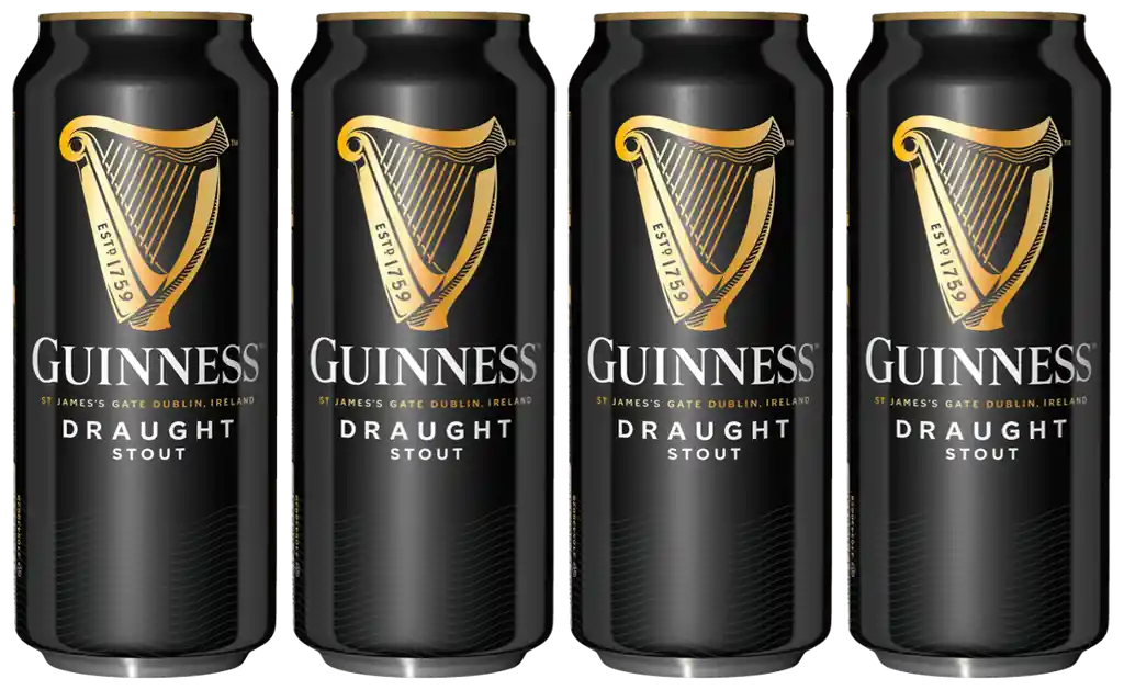 4x Guinness Draught (irish Stout C/ Nitro) Lata 440cc