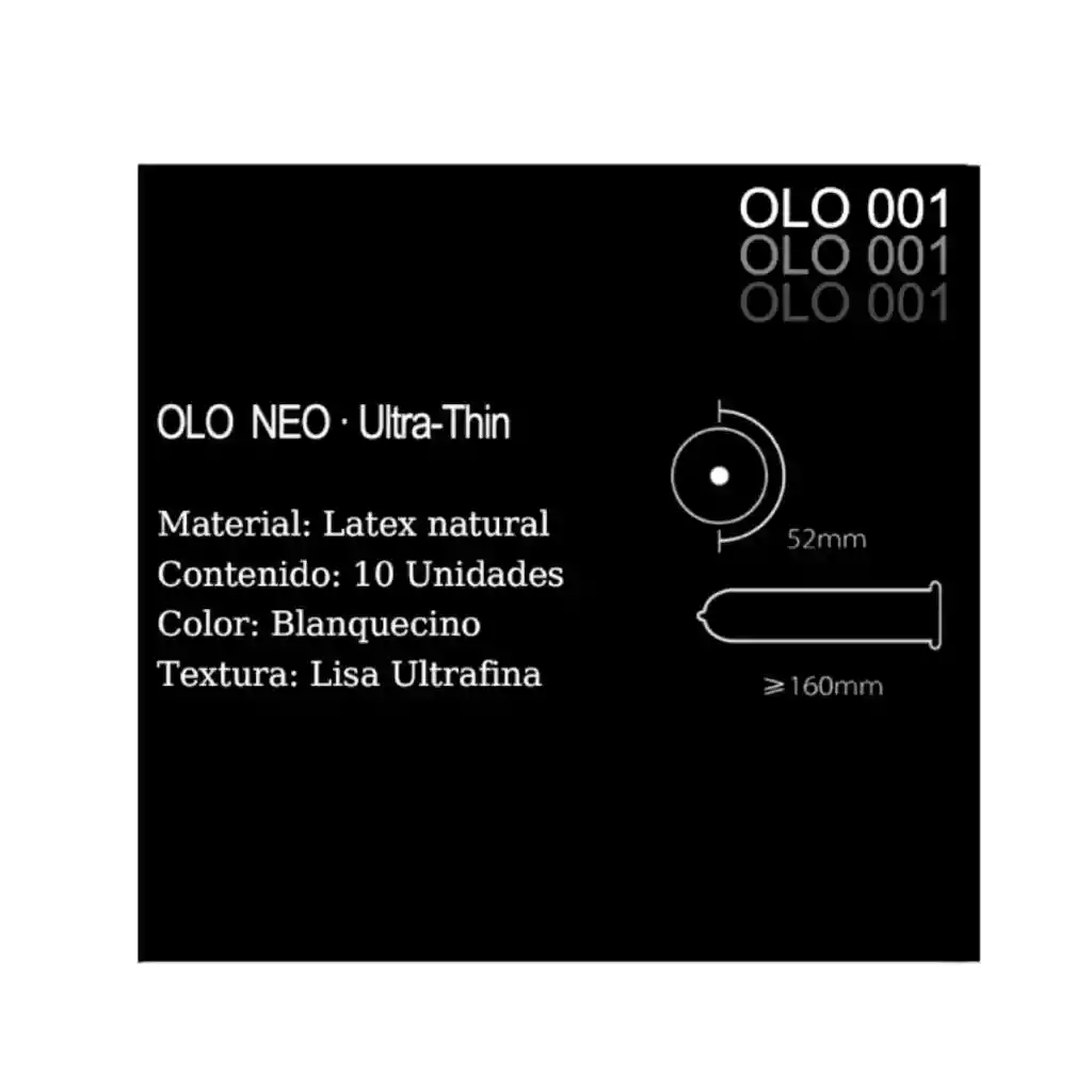 Preservativo Olo Ultra Delgado Ultra Thin - 10 Unidades