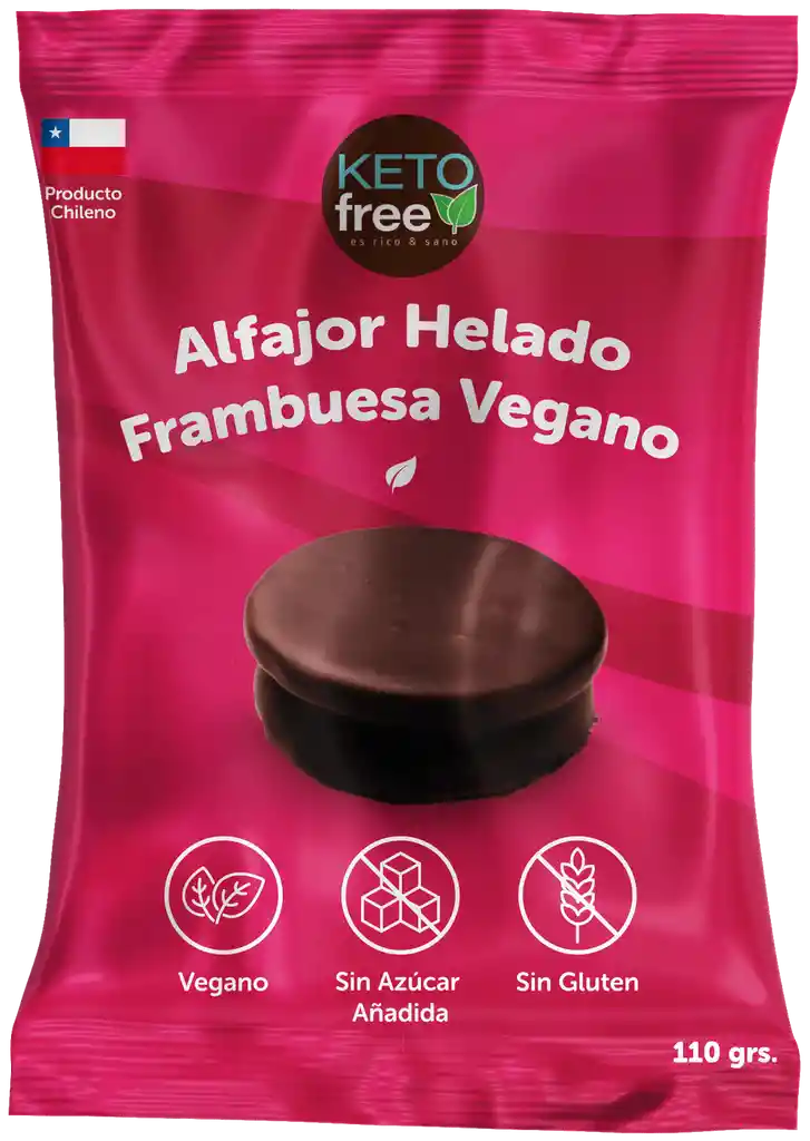 Alfajor Helado Keto Vegano Frambuesa