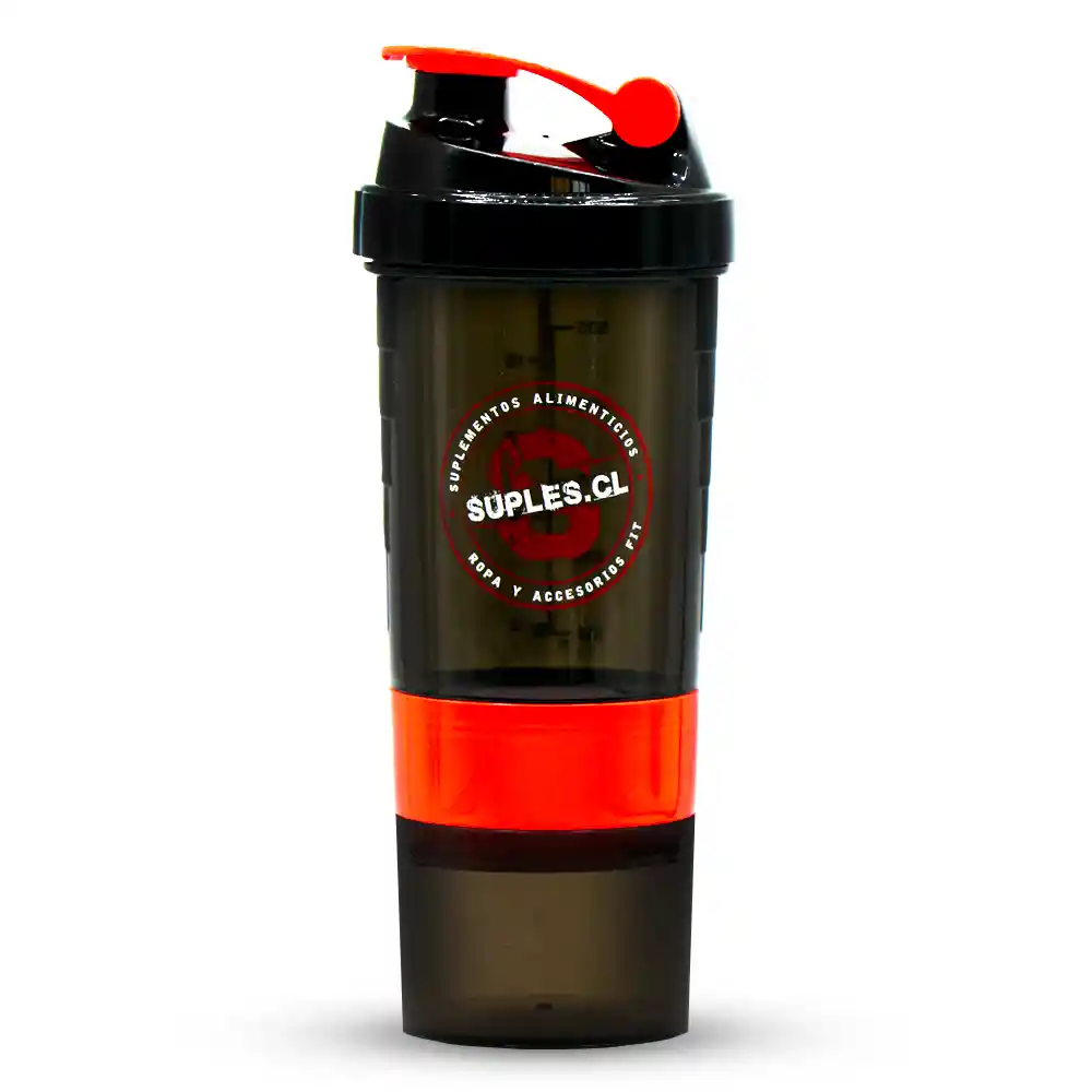 Shaker Suples 3x1 Negro Con Rojo 500ml