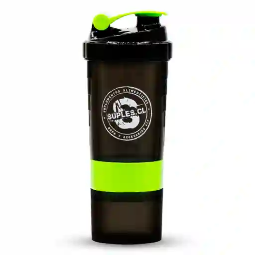 Shaker Suples 3x1 Negro Con Verde 500ml