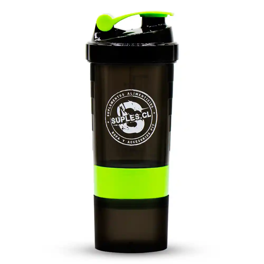 Shaker Suples 3x1 Negro Con Verde 500ml