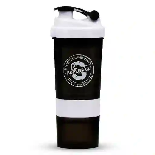 Shaker Suples 3x1 Negro Con Blanco 500ml