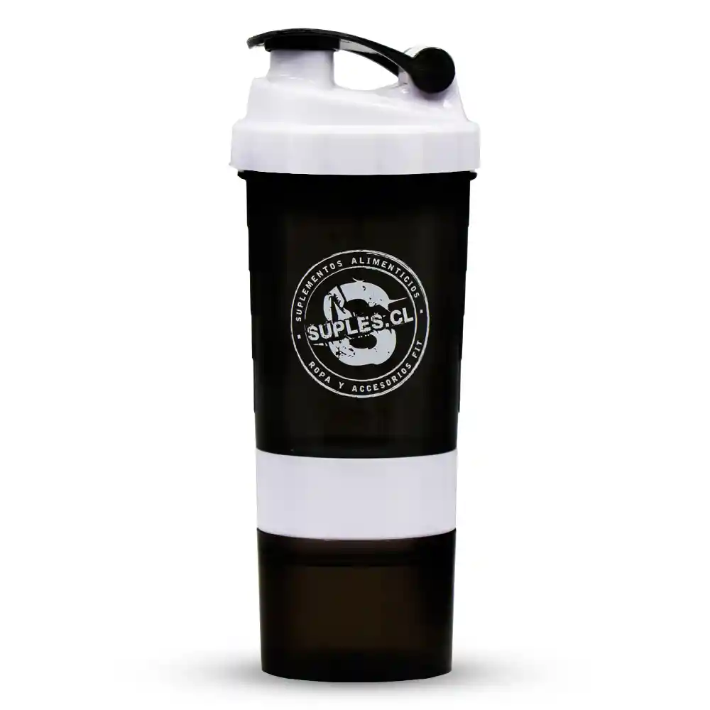 Shaker Suples 3x1 Negro Con Blanco 500ml