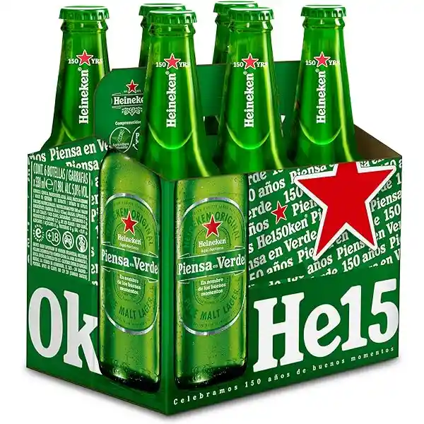 Six Pack Heineken Botellin 330cc