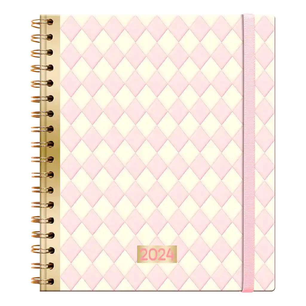 Agenda Pastel Rosa 2024 Diaria